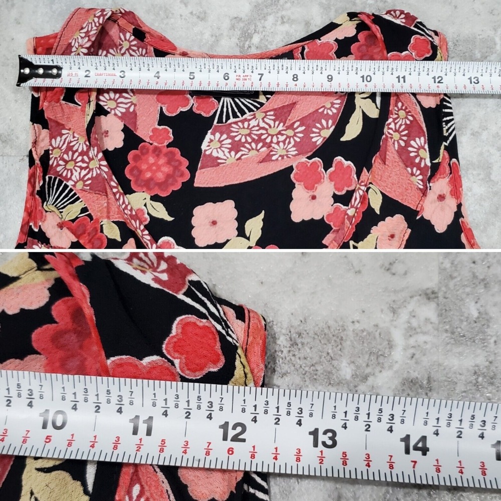 Women's y2k Fairy Floral Pink & Black Midi Dress Angie Ruffle Size M - Picture 12 of 12